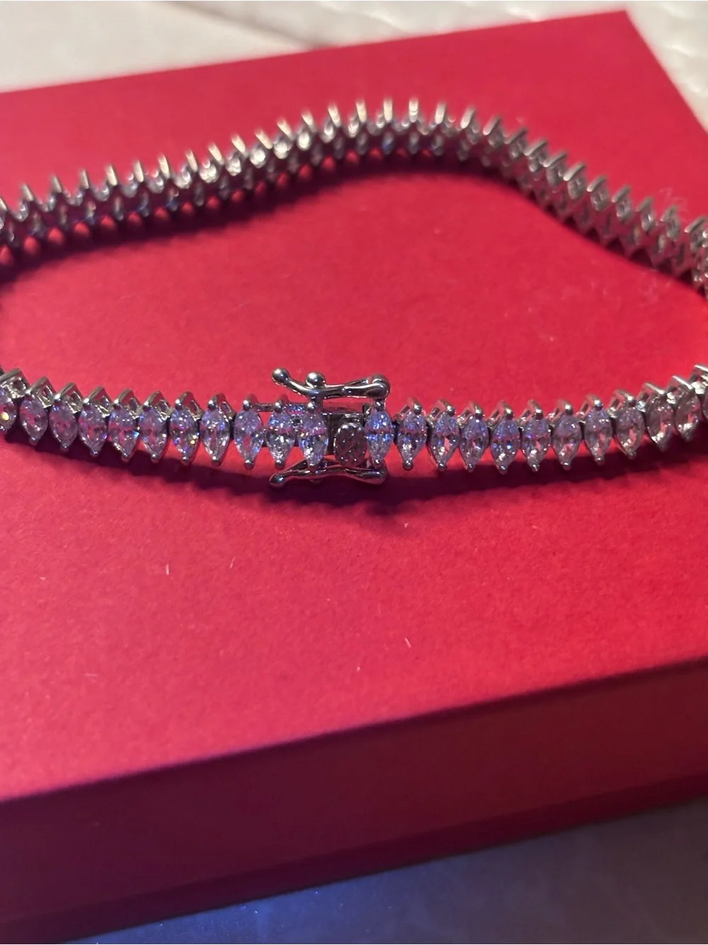 Vintage Tennis Bracelet, Marquis Shaped CZ